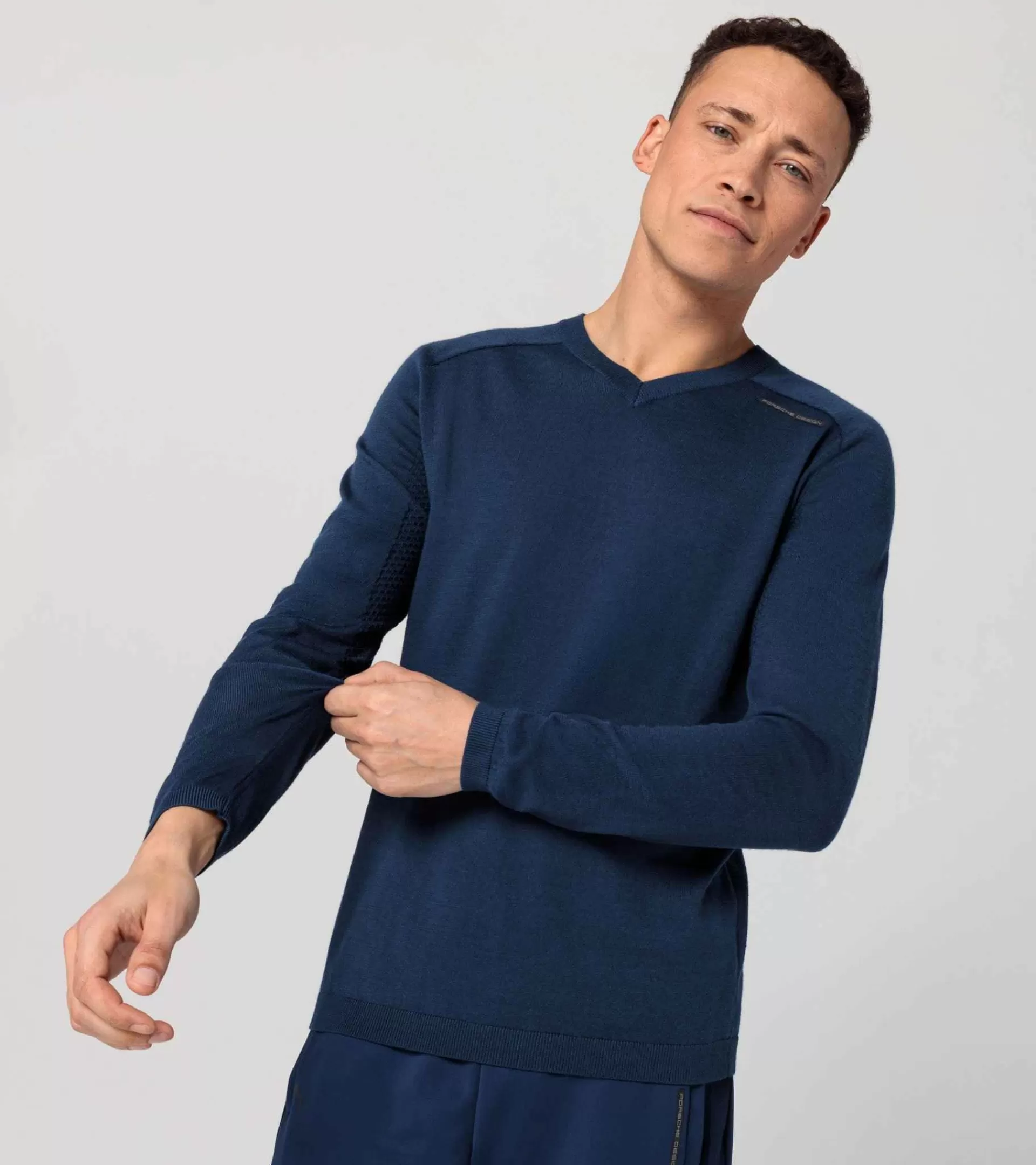 Porsche Design Evoknit® V-Neck Pullover Persian Blue Fashion