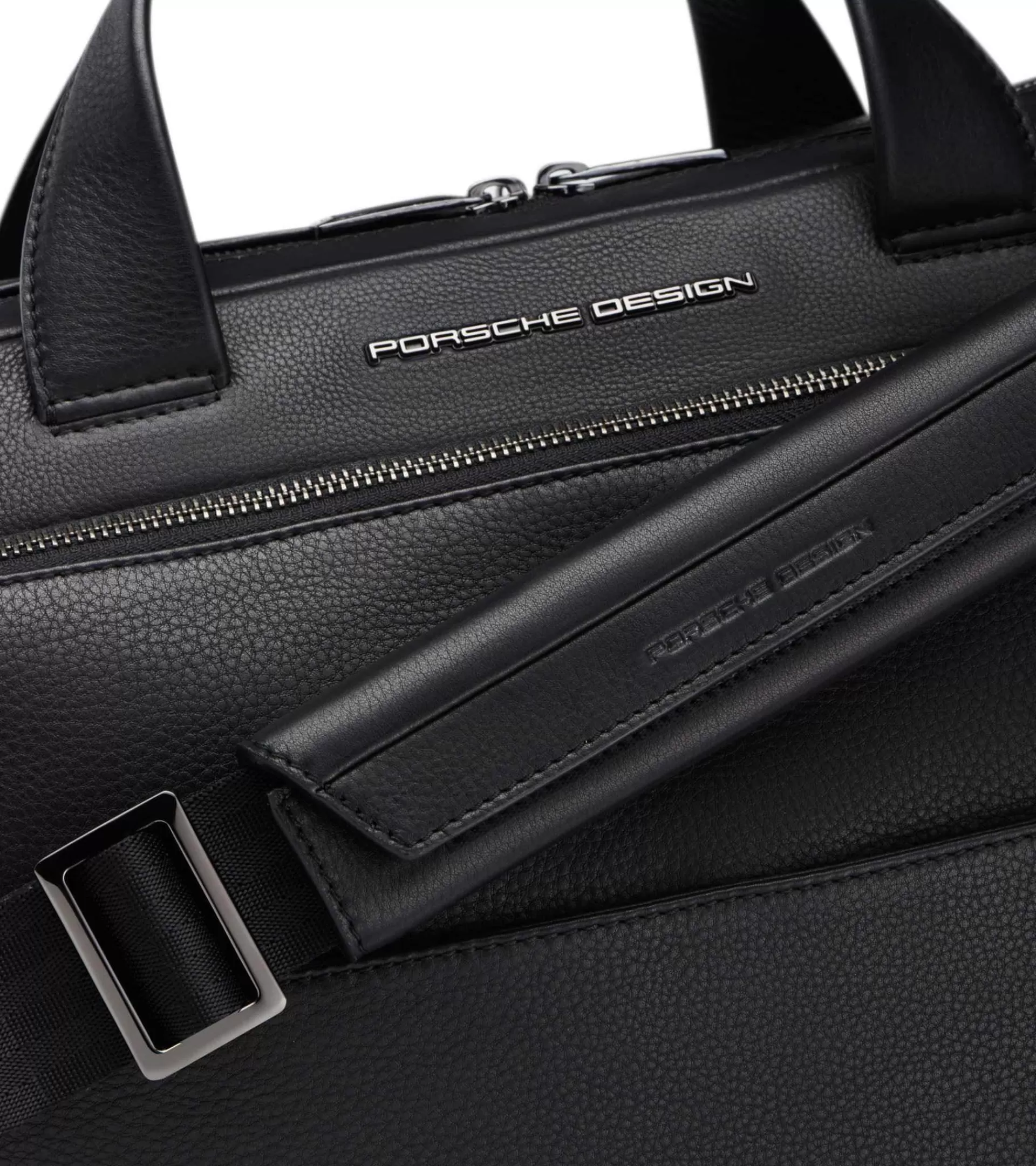 Porsche Design Roadster Leather Briefcase M Black Clearance