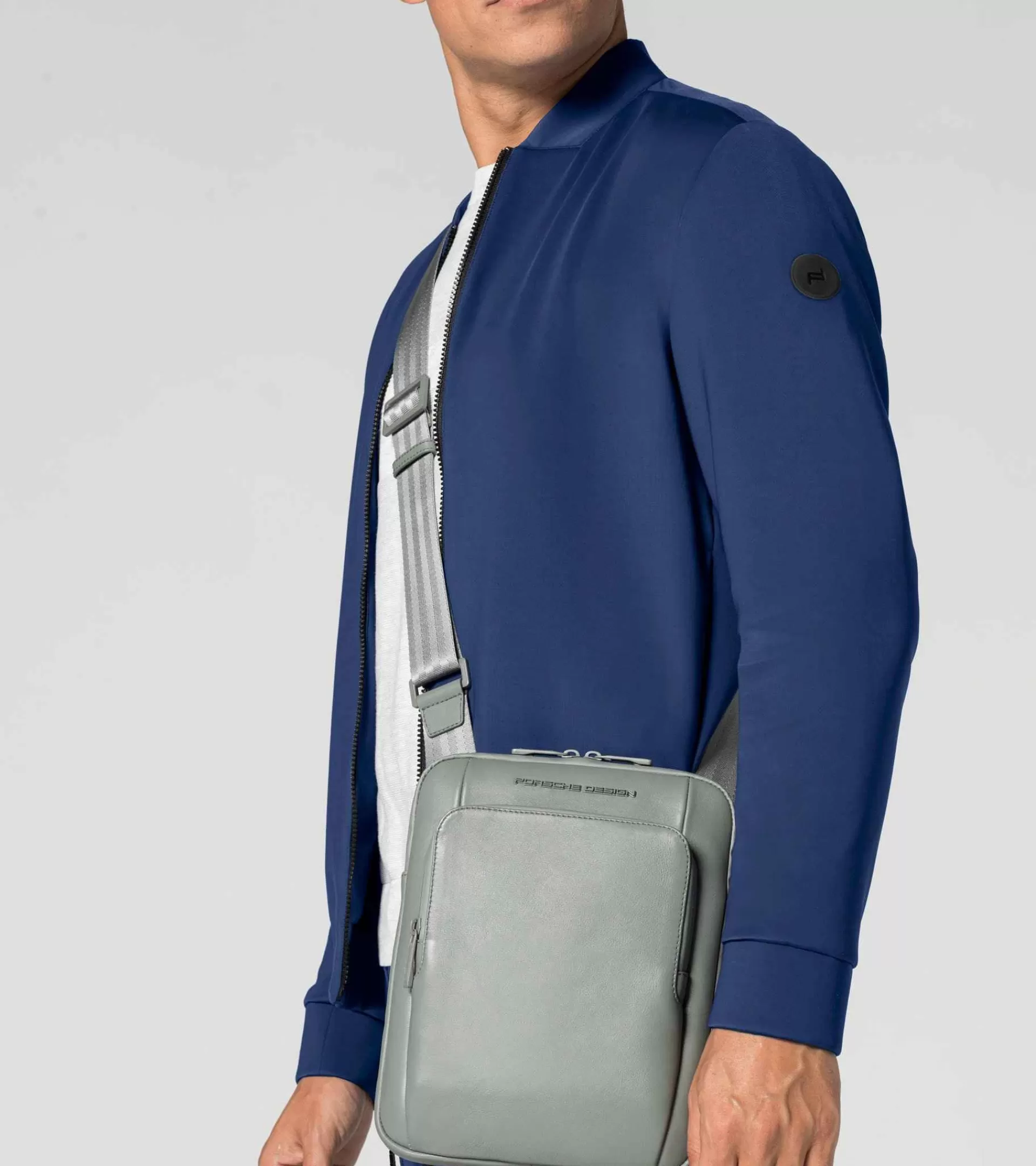 Porsche Design Roadster Leather Shoulderbag S Grey Clearance