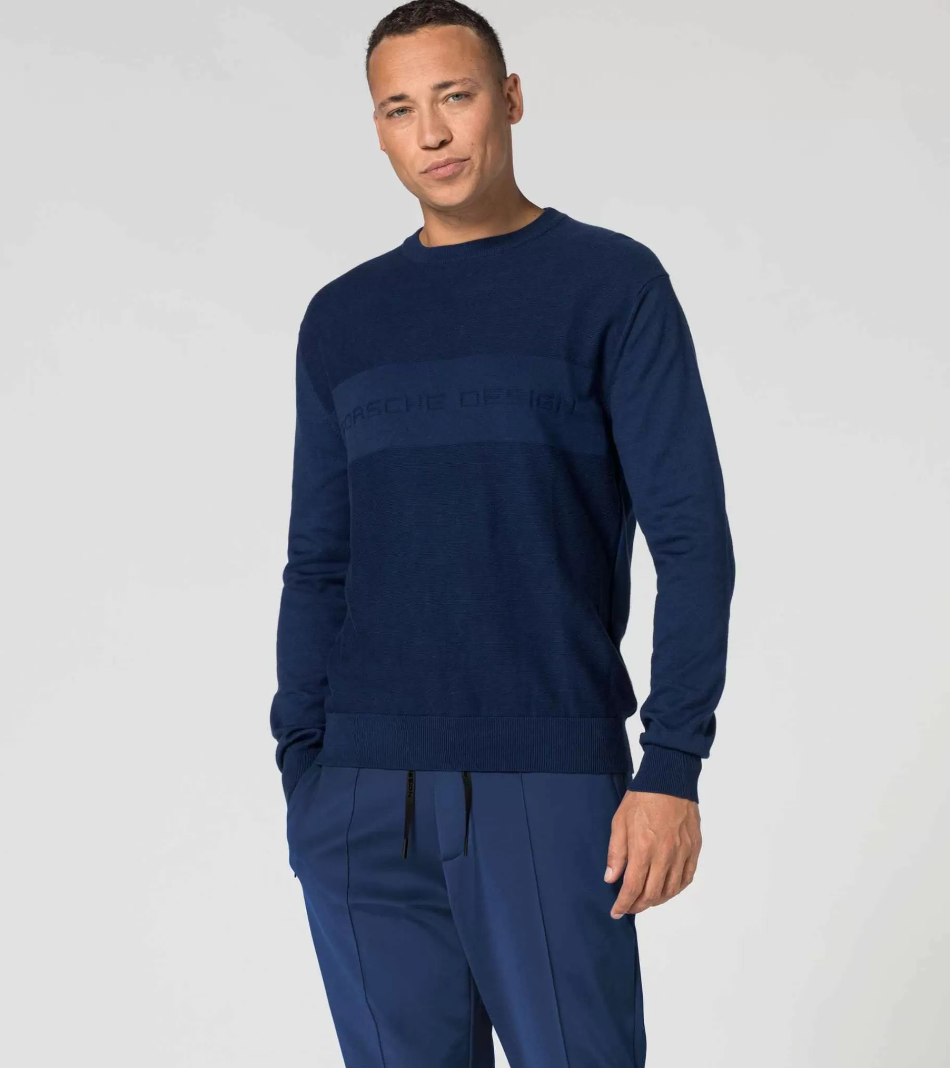 Porsche Design Sueter Com Logotipo Jacquard Blue Depths Shop