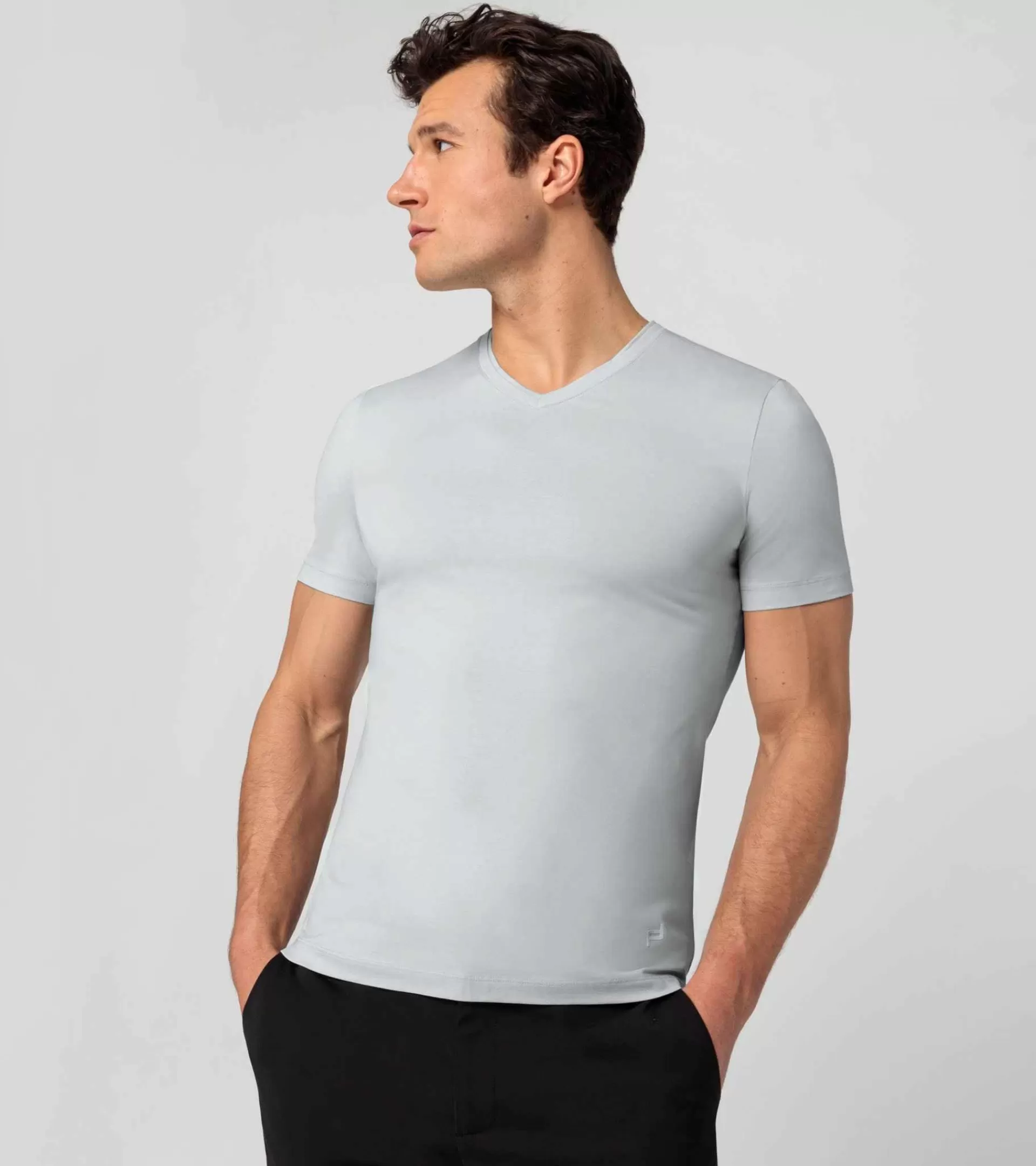 Porsche Design V-Neck T-Shirt Ash Gray Best